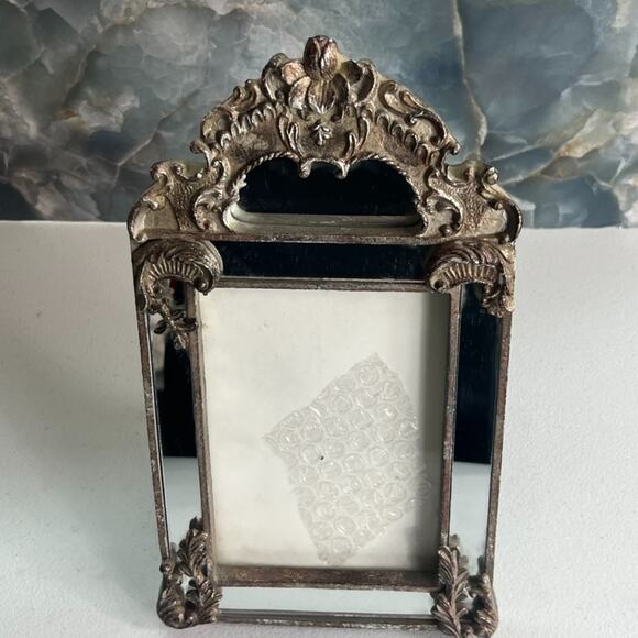 Holland and Boone Pewter Ornate Frame Mirrored Border & Filigree Design - Picture 4 of 15